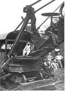 Theodore Roosevelt visiting the Panama Canal construction site in 1904, pictured wearing a Panama hat